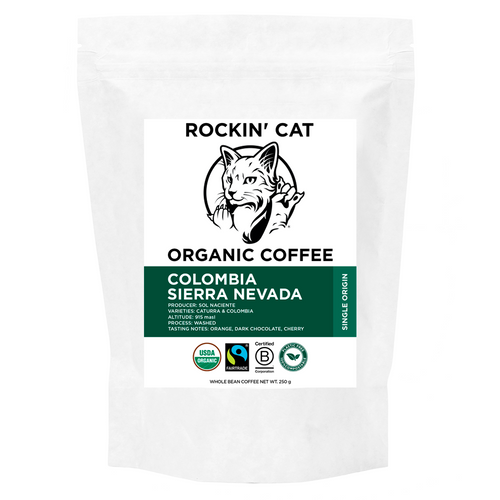 Rockin' Cat Organic Coffee - Colombia Sierra Nevada - Fairtrade